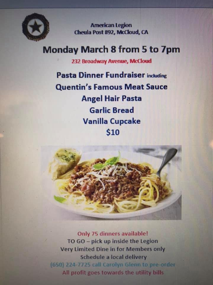 Pasta Dinner fund raiser