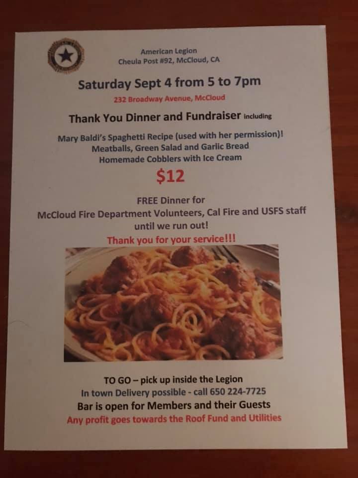 fire department spaghetti fundraiser